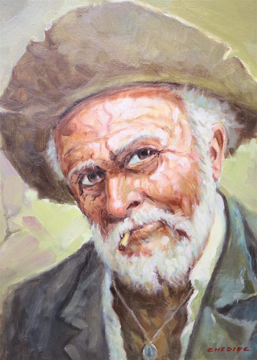 Chediac (20thC Brazilian), six oils on canvas, Portraits in landscapes, largest 66 x 107cm